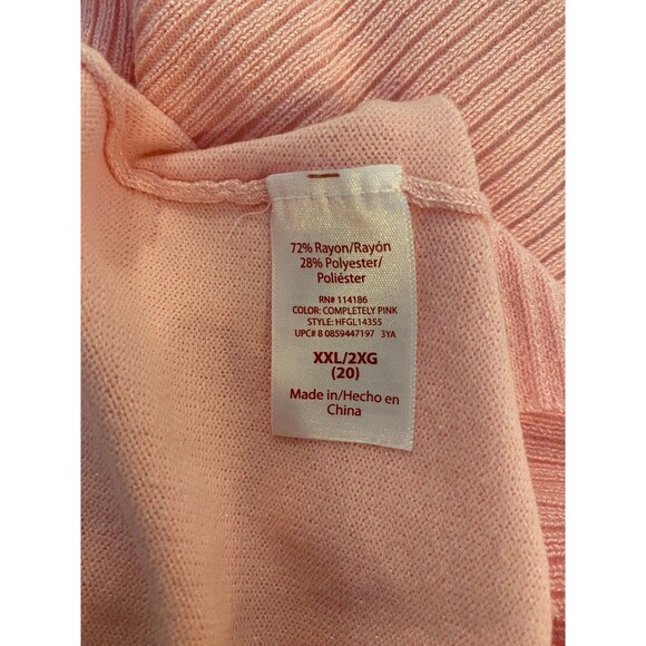 Faded Glory  Pink Open Front Cardigan Size XXL -   Dressy Casual - Picture 9 of 11